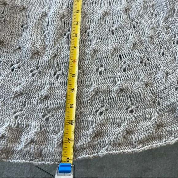 Autumn Cashmere Cardigan Size S Eyelet Chunky Knit Open Mid Length Open Beige - Picture 5 of 5